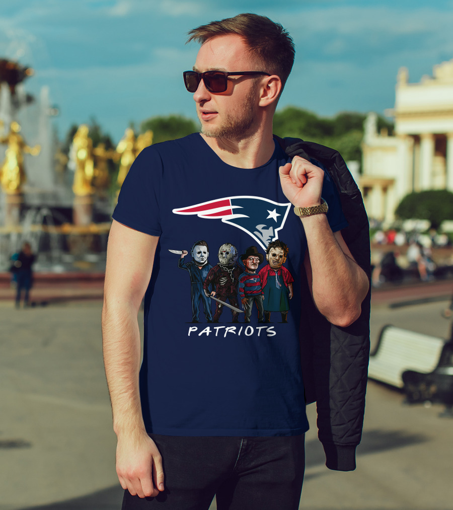 New England Patriots Halloween Horror Slasher Squad Team T-Shirt