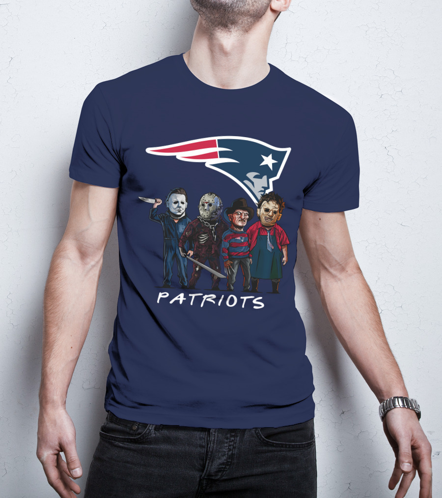 New England Patriots Halloween Horror Slasher Squad Team T-Shirt