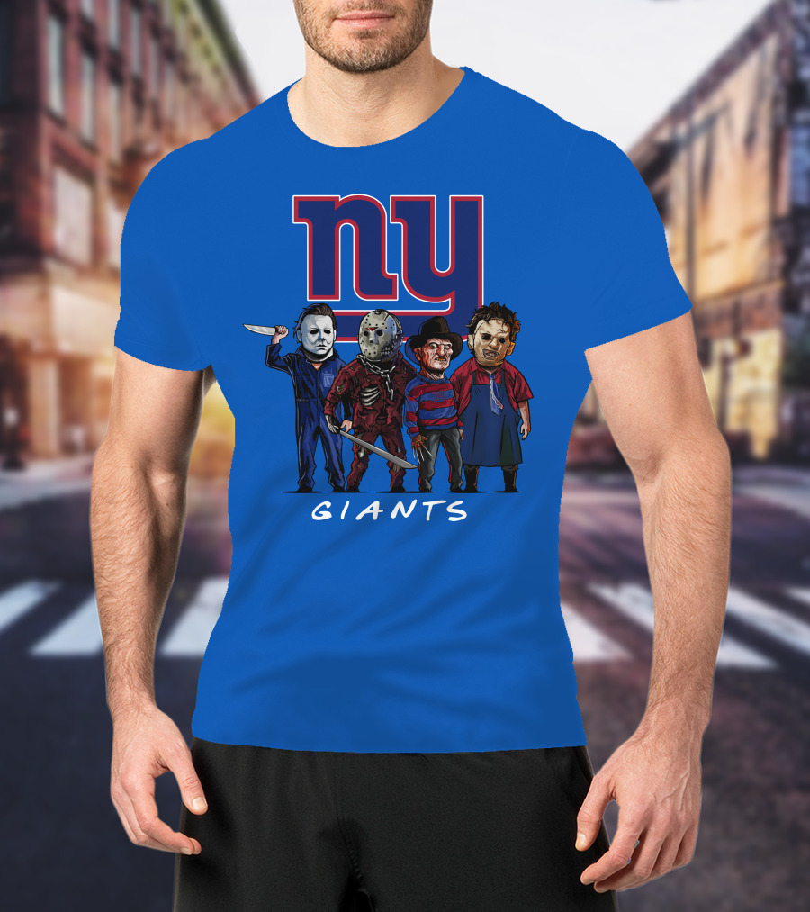 New York Giants Halloween Slasher Squad With Iconic Horror Characters T-Shirt