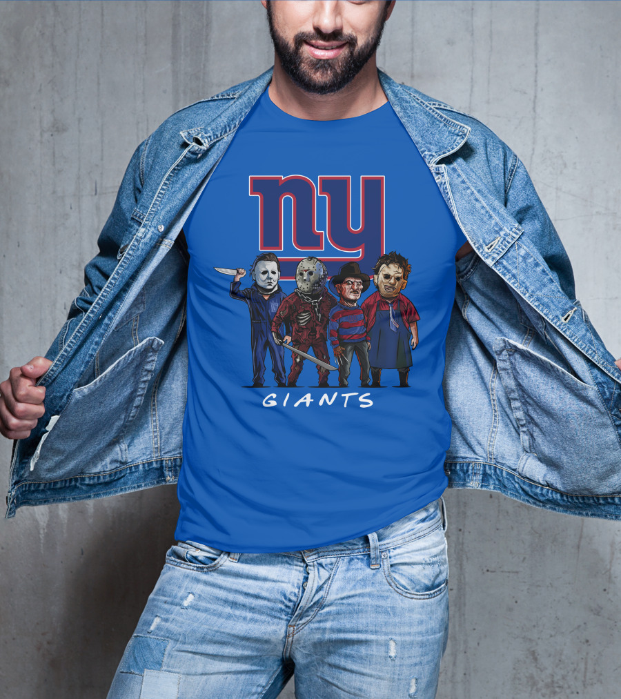 New York Giants Halloween Slasher Squad With Iconic Horror Characters T-Shirt