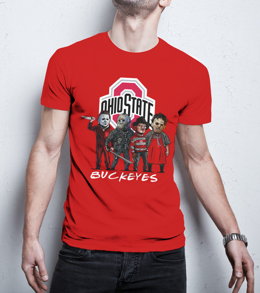Ohio State Buckeyes Halloween The Slasher Squad Teams Horror Icons T-Shirt