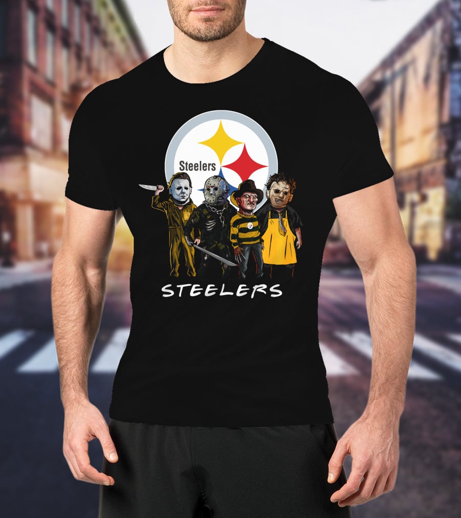 Pittsburgh Steelers Halloween Slasher Squad Team Characters T-Shirt