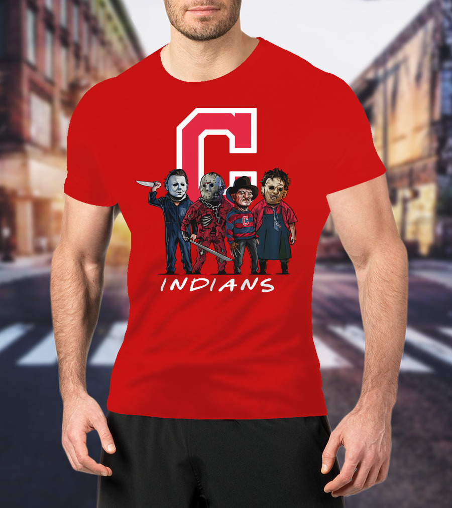 Cleveland Indians Halloween Horror Icons Slashers Crossover T-Shirt