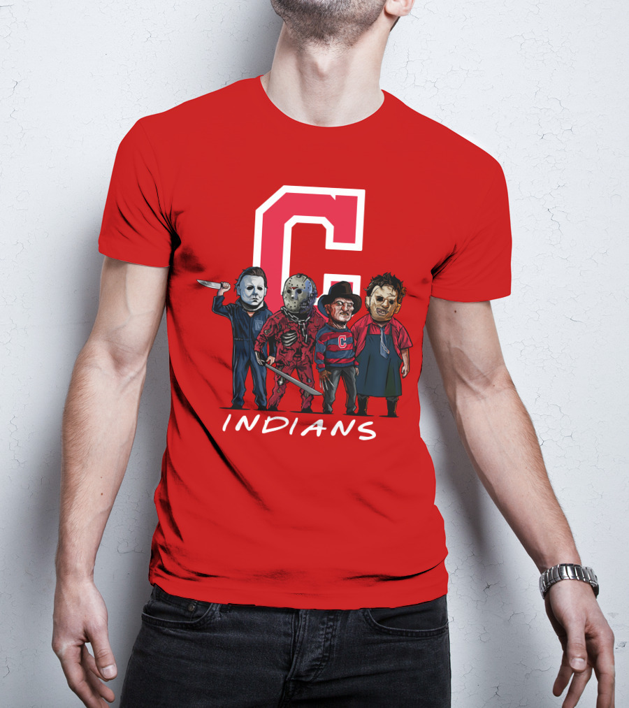 Cleveland Indians Halloween Horror Icons Slashers Crossover T-Shirt