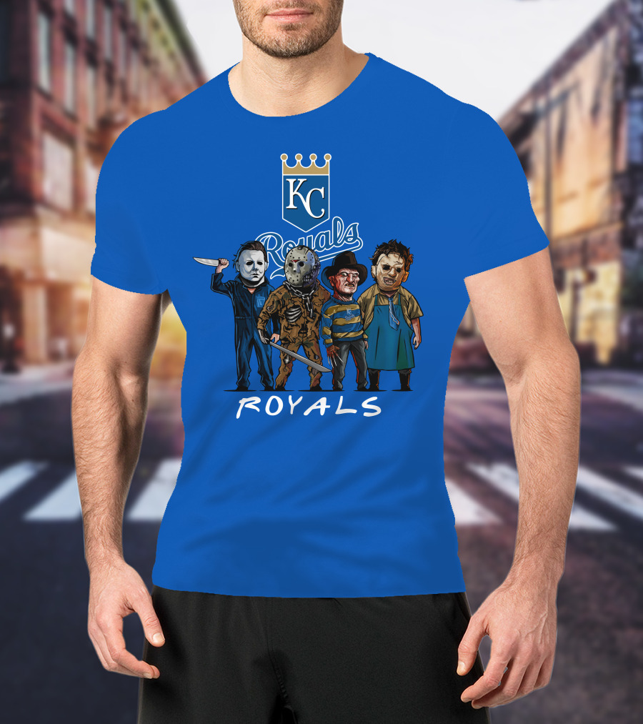 Kansas City Royals Halloween Horror Icons Team Squad T-Shirt