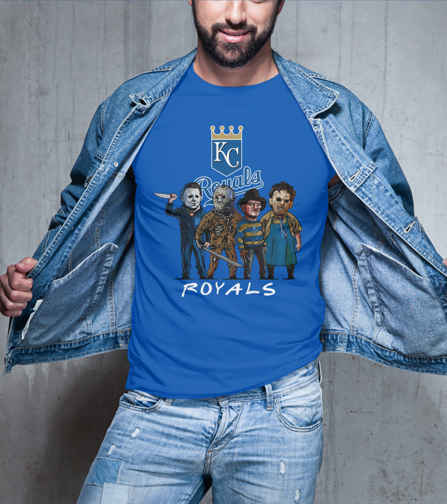 Kansas City Royals Halloween Horror Icons Team Squad T-Shirt