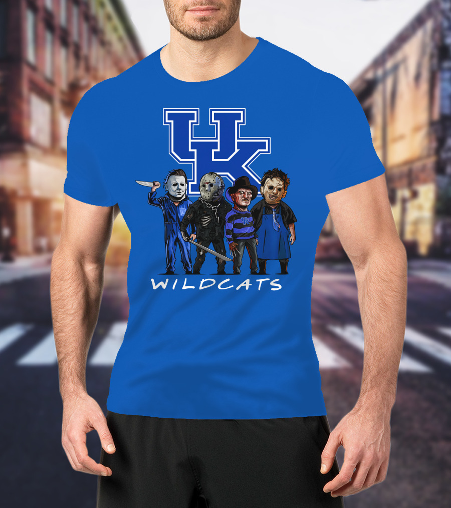Kentucky Wildcats Halloween Horror Characters Team Up With Iconic Slashers T-Shirt