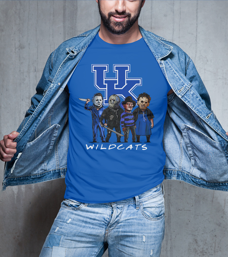 Kentucky Wildcats Halloween Horror Characters Team Up With Iconic Slashers T-Shirt