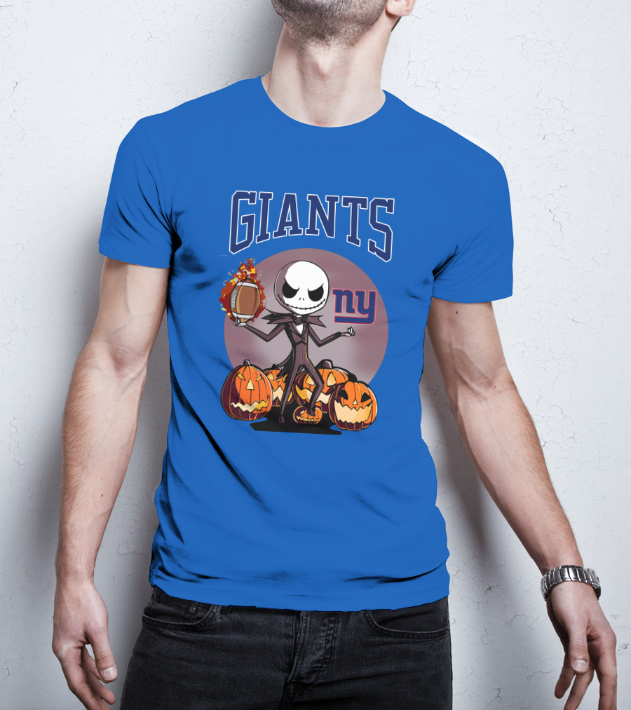 Giants NY Jack Skellington Pumpkin Halloween T-Shirt