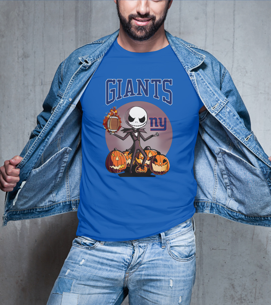 Giants NY Jack Skellington Pumpkin Halloween T-Shirt