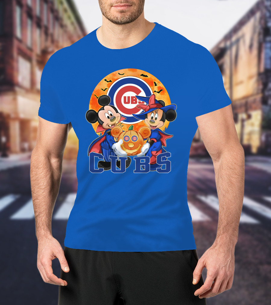 Chicago Cubs Mickey Mouse Minnie Mouse Halloween Pumpkin Magic T-Shirt