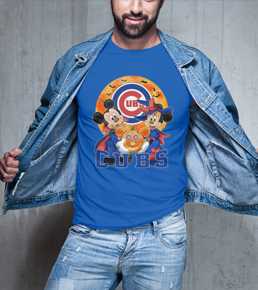 Chicago Cubs Mickey Mouse Minnie Mouse Halloween Pumpkin Magic T-Shirt