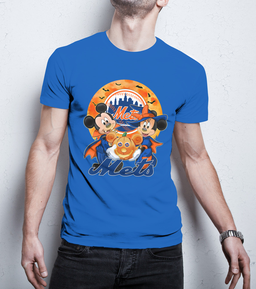Mickey Minnie Mets Halloween Pumpkin Baseball Bats T-Shirt