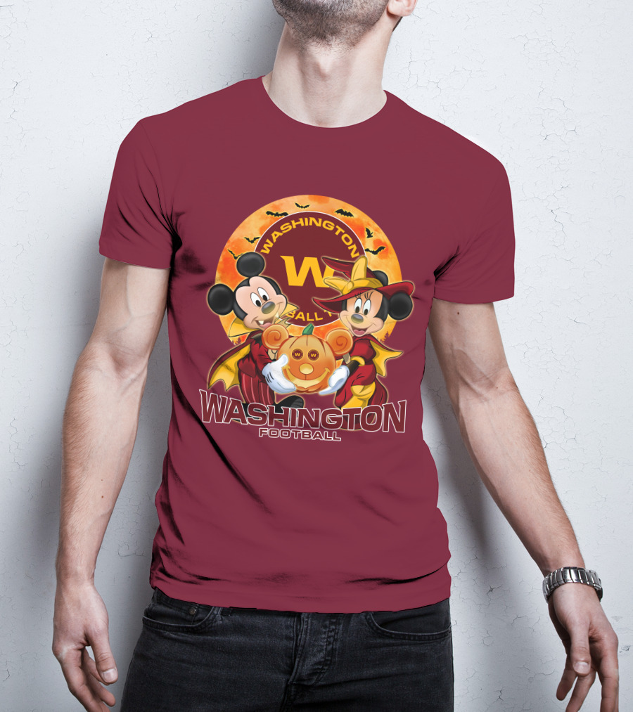 Washington Football Mickey Mouse Minnie Mouse Halloween T-Shirt