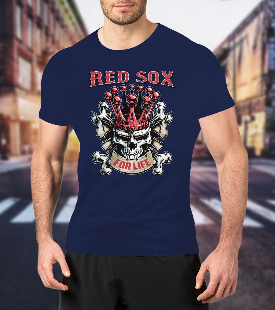 Red Sox Skull King For Life T-Shirt