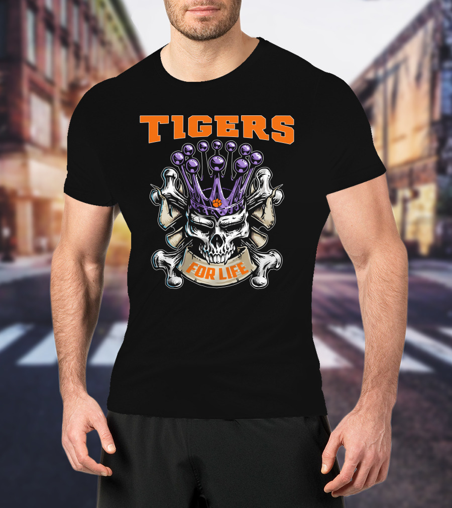 Tigers Skull King For Life T-Shirt
