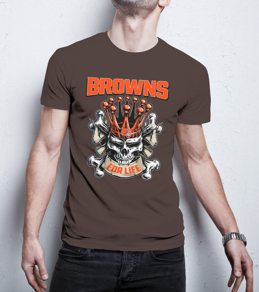 Browns Skull King For Life T-Shirt