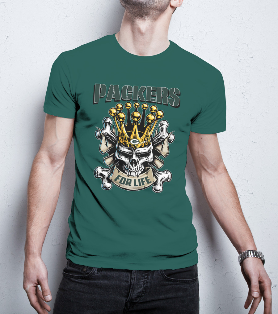 Packers Skull King Crown For Life T-Shirt