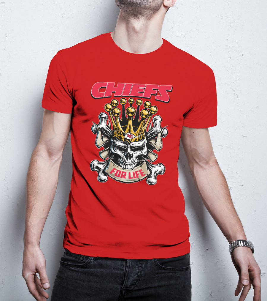 Chiefs Skull King Crown For Life T-Shirt