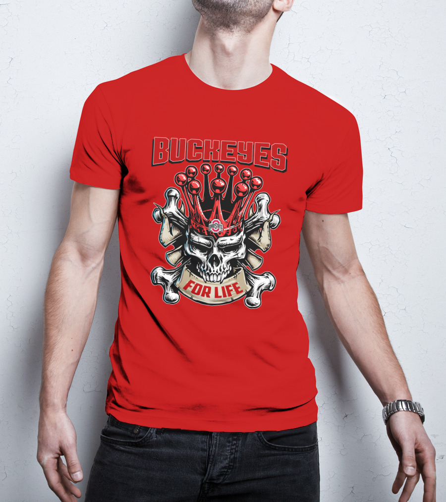 Buckeyes Skull King Ohio State For Life T-Shirt