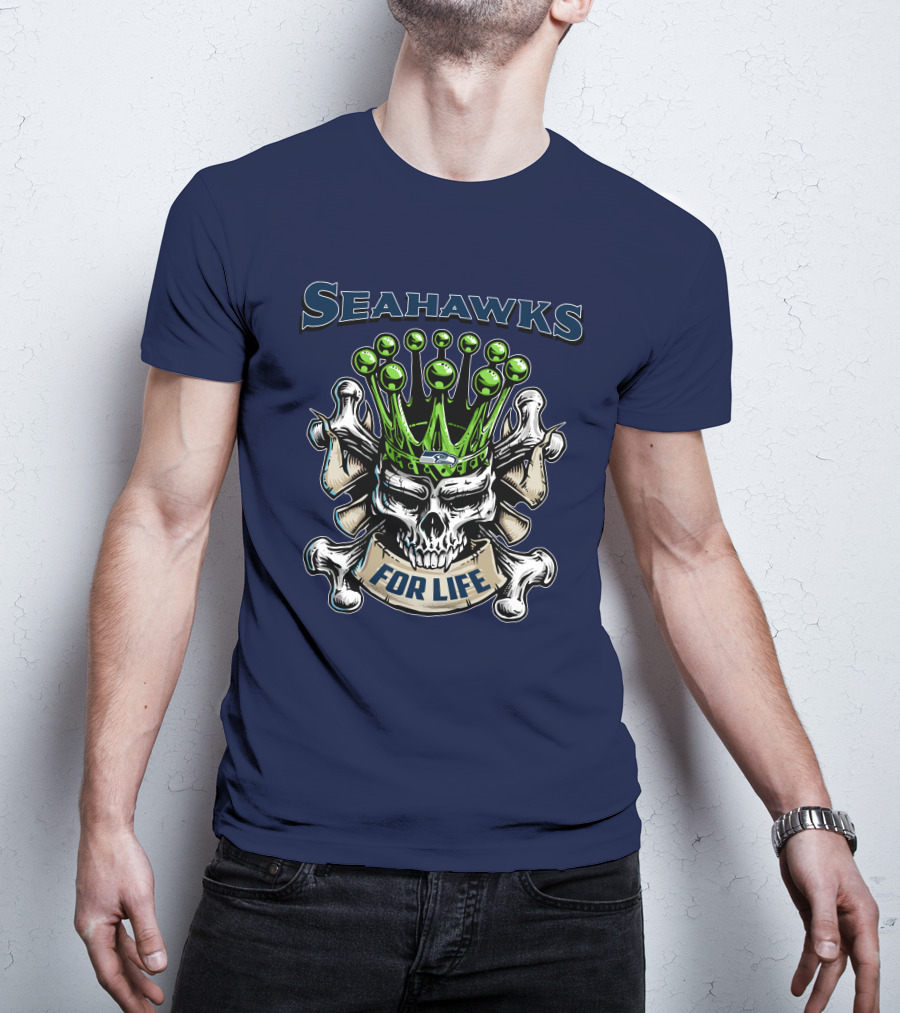 Skull King Seahawks For Life T-Shirt
