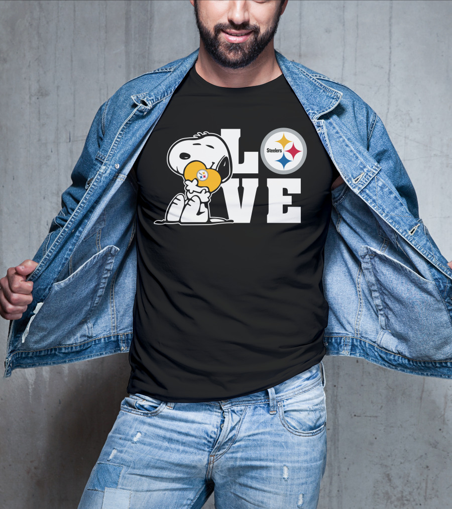 Snoopy Love Pittsburgh Steelers Football Fans T-Shirt