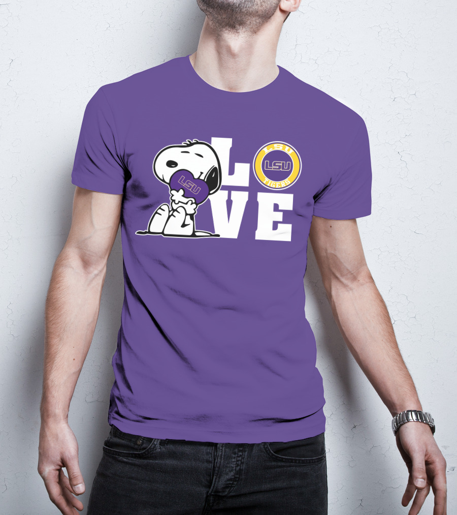Snoopy Love LSU Tigers LSU T-Shirt