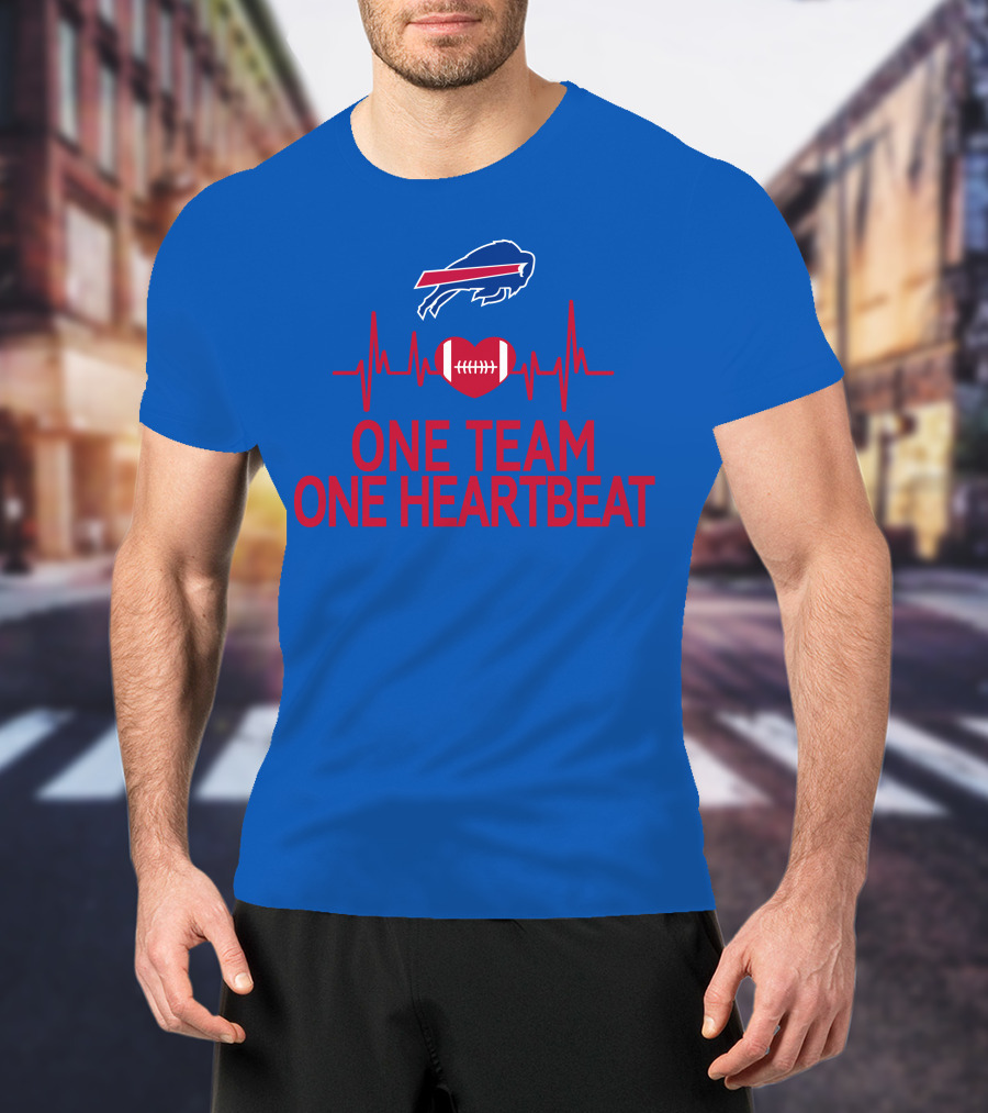 Buffalo Bills One Team One Heartbeat Football Heartbeat T-Shirt