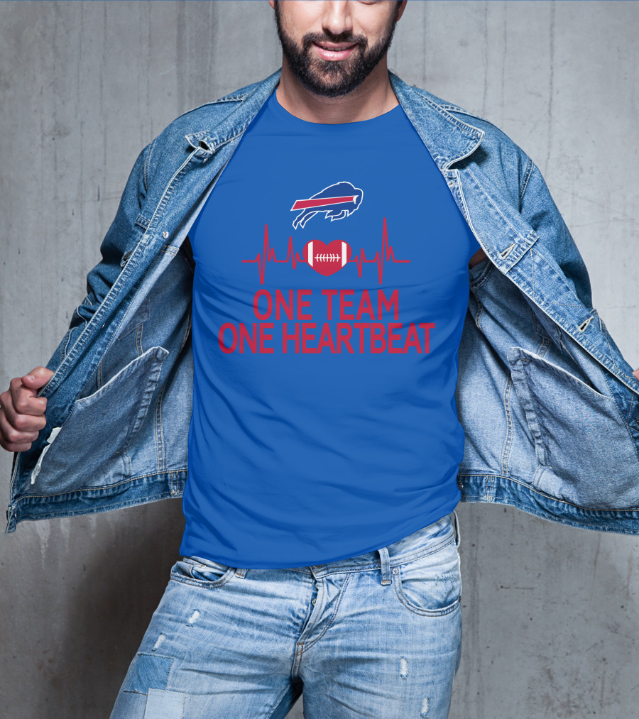 Buffalo Bills One Team One Heartbeat Football Heartbeat T-Shirt