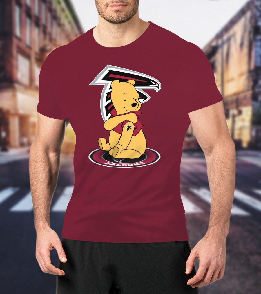 Atlanta Falcons Winnie The Pooh Mascot Crossover T-Shirt
