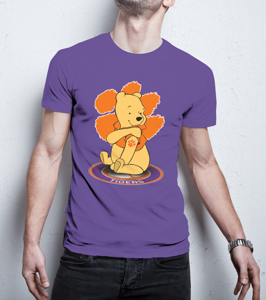 Clemson Tigers Winnie The Pooh Paw Prints T-Shirt