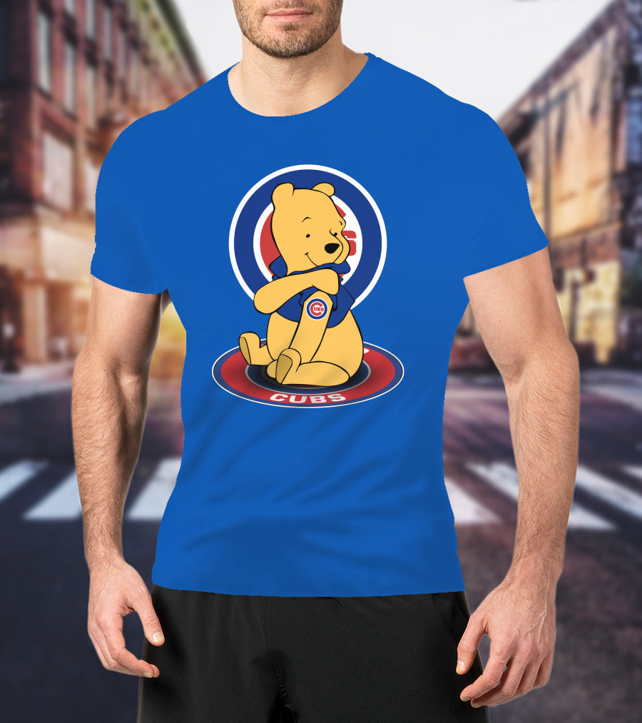 Chicago Cubs Pooh Bear Crossover Logo T-Shirt