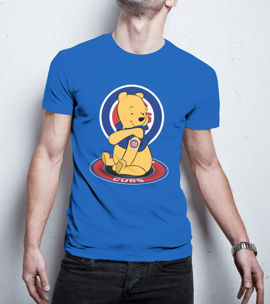 Chicago Cubs Pooh Bear Crossover Logo T-Shirt