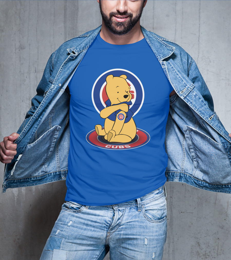 Chicago Cubs Pooh Bear Crossover Logo T-Shirt