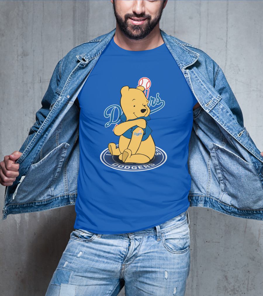 Dodgers Baseball Winnie The Pooh Los Angeles Dodgers T-Shirt