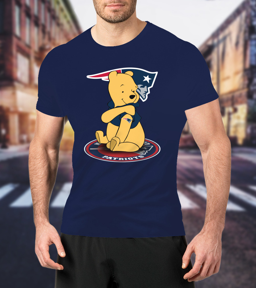 New England Patriots Winnie The Pooh Logo With Patriots Emblem T-Shirt
