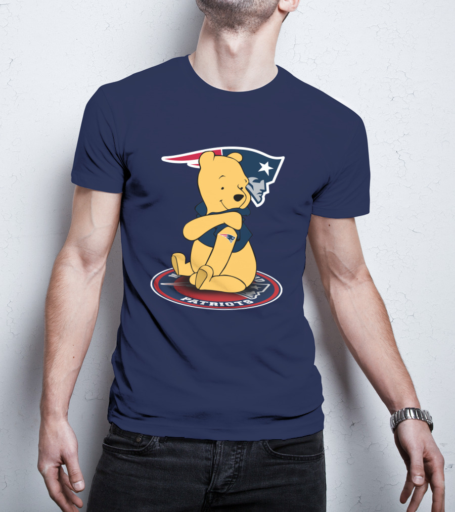 New England Patriots Winnie The Pooh Logo With Patriots Emblem T-Shirt