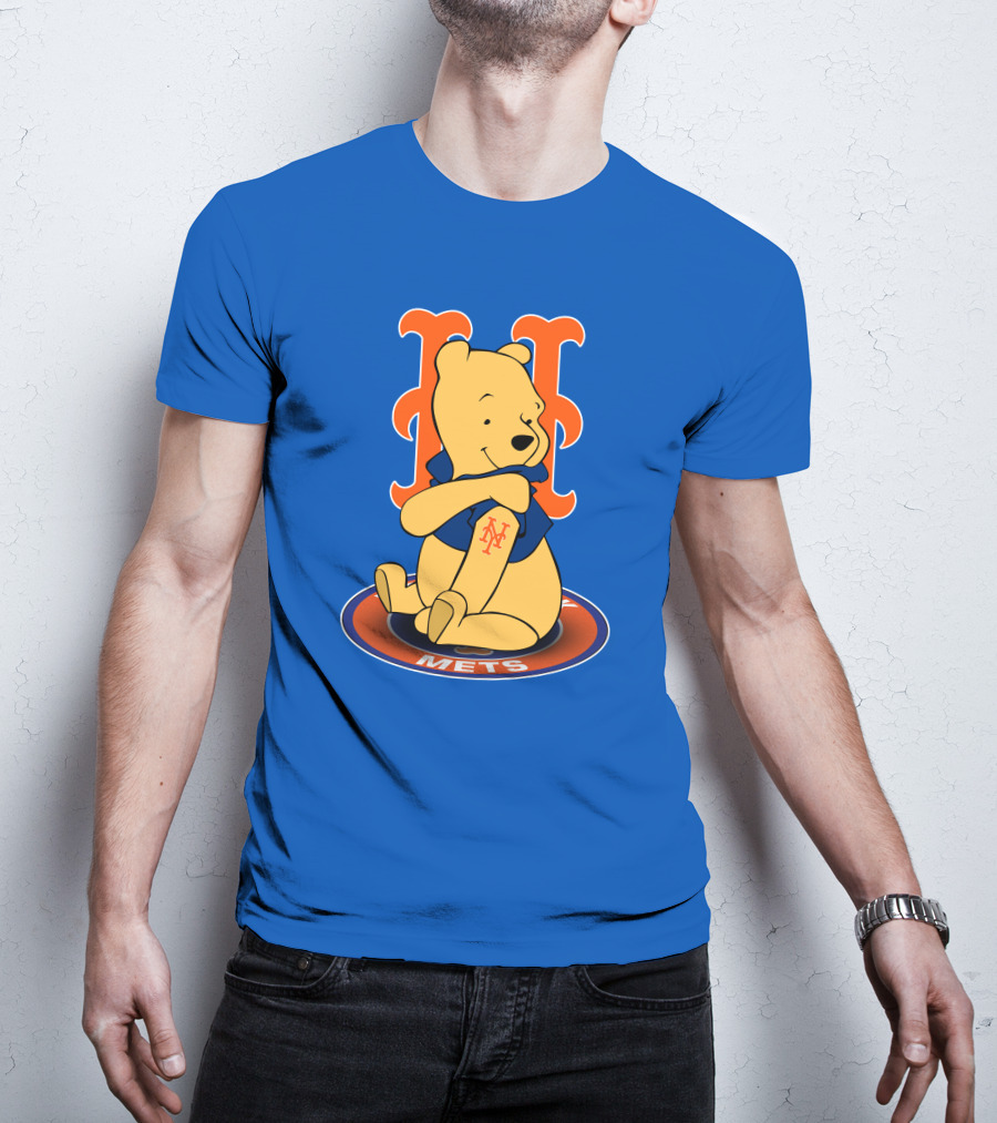 New York Mets Winnie The Pooh MLB Character Crossover T-Shirt