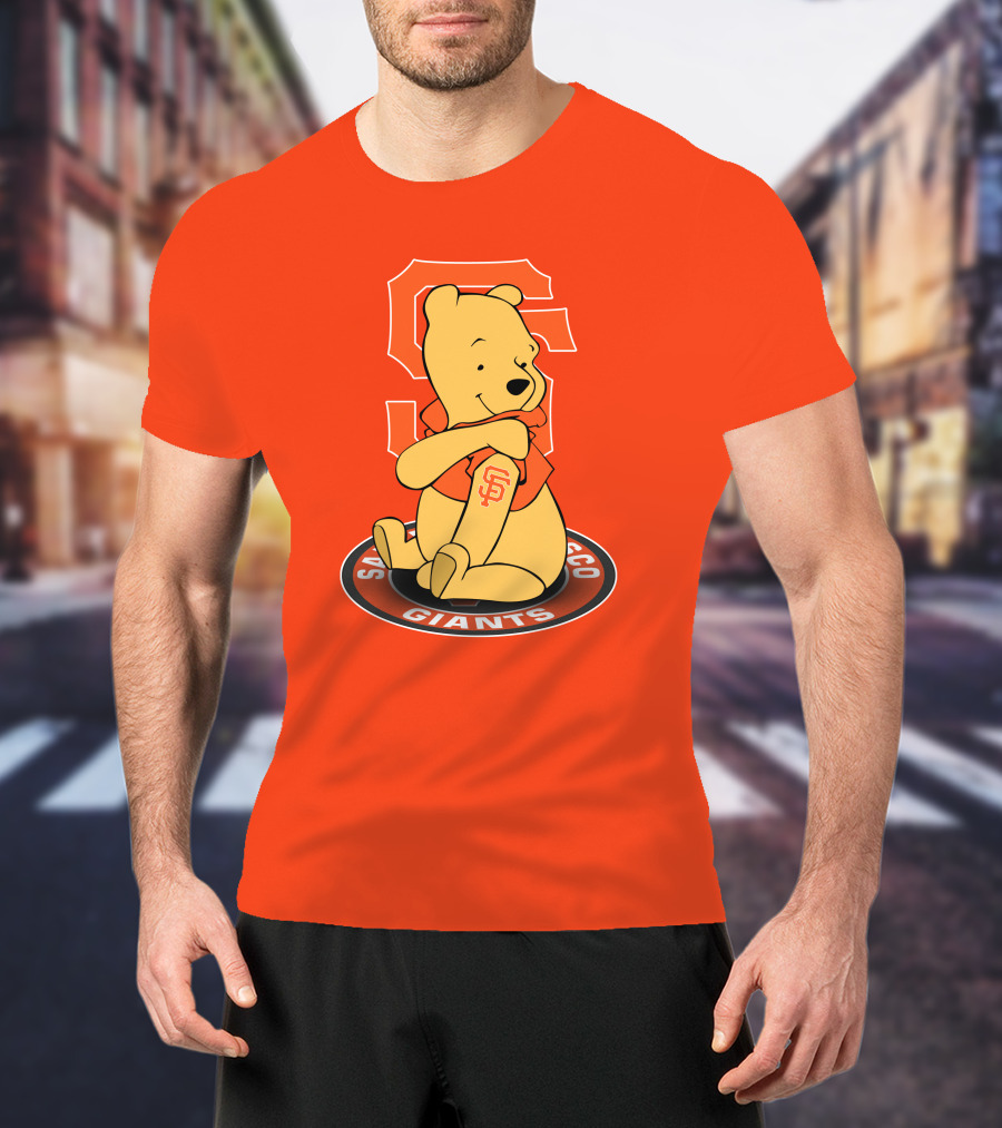 San Francisco Giants Winnie The Pooh Sitting With SF T-Shirt