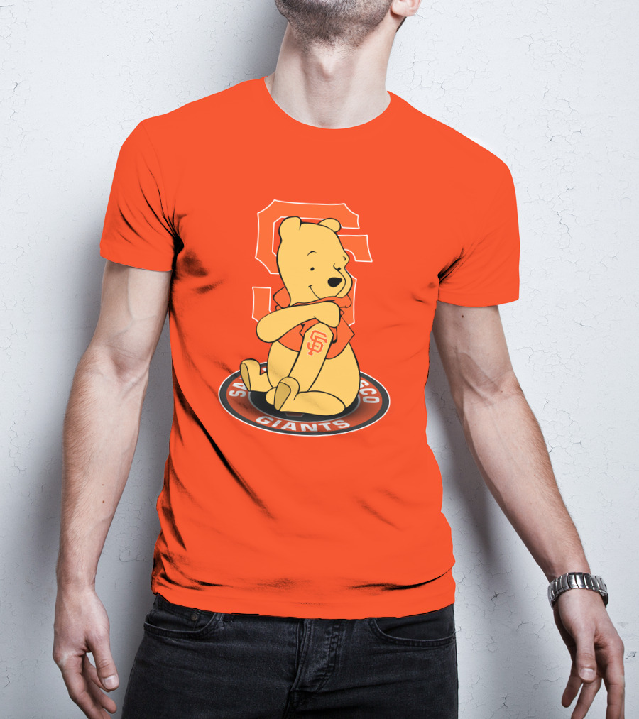 San Francisco Giants Winnie The Pooh Sitting With SF T-Shirt