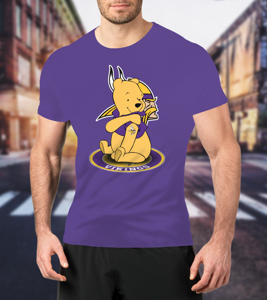 Winnie The Pooh Minnesota Vikings Crossover Fans T-Shirt