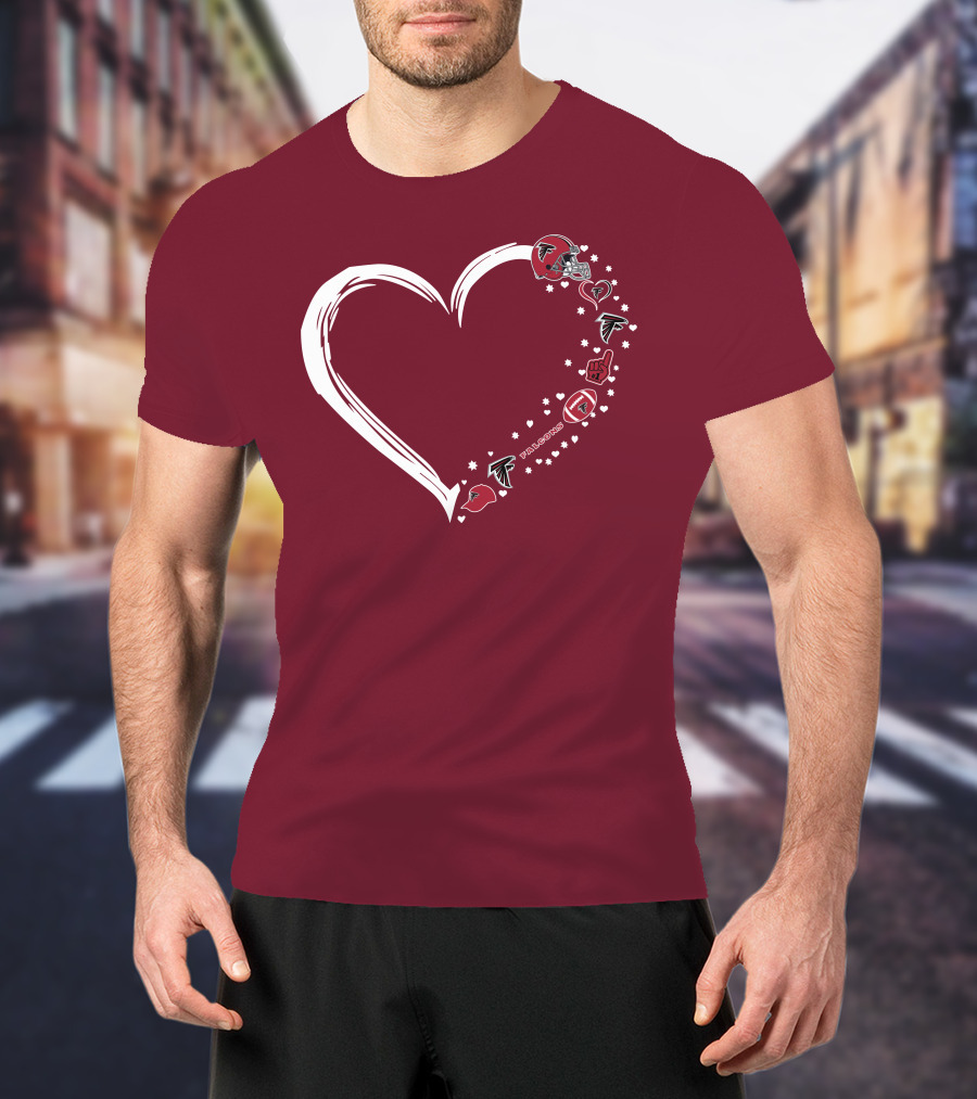 Atlanta Falcons Heart-Shaped Fan Love T-Shirt