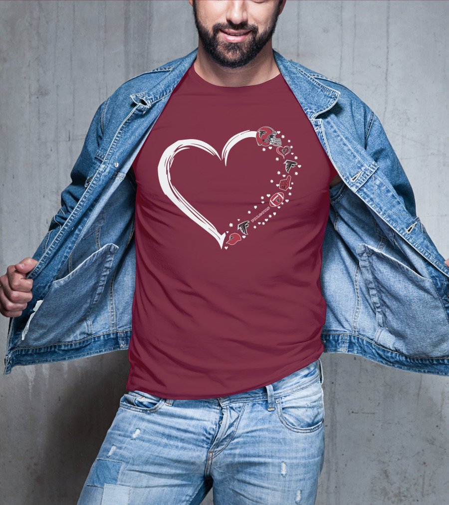 Atlanta Falcons Heart-Shaped Fan Love T-Shirt