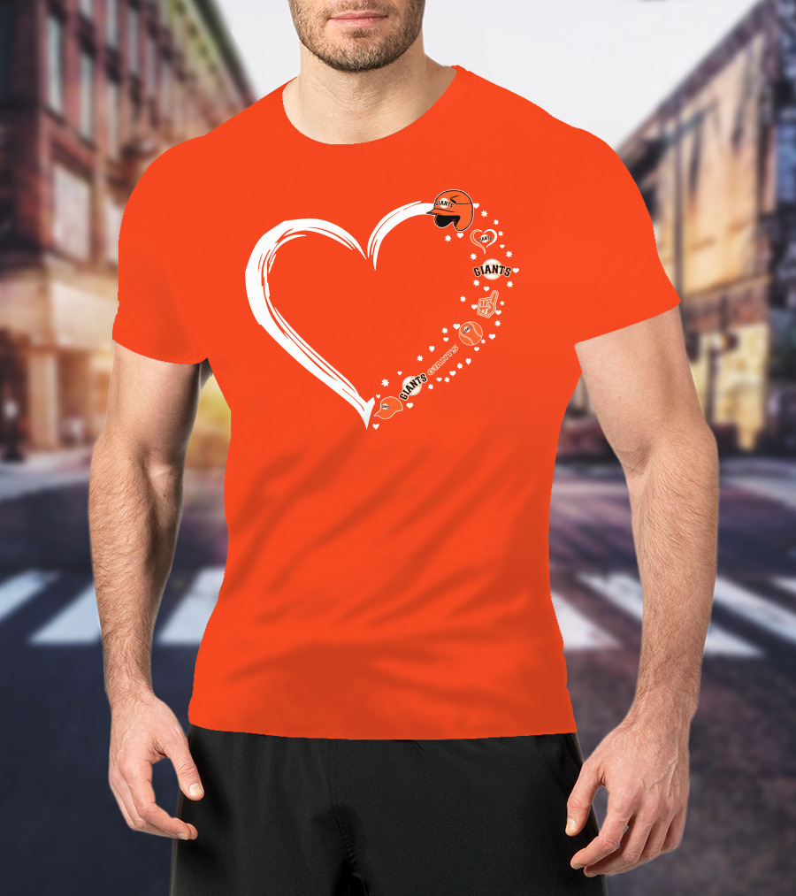 San Francisco Giants Heart Love Stars Giants Baseball Fan Giants Hat T-Shirt