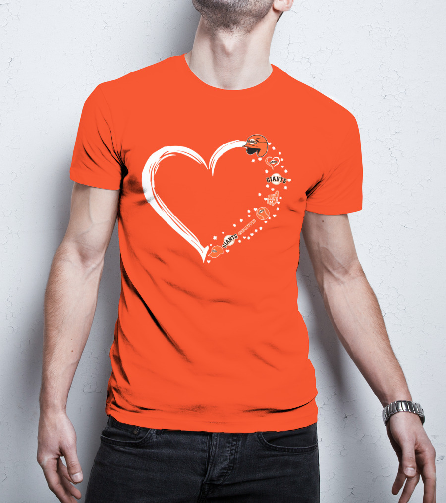 San Francisco Giants Heart Love Stars Giants Baseball Fan Giants Hat T-Shirt