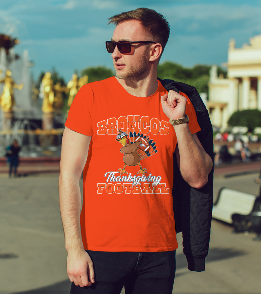 Broncos Thanksgiving Football Turkey T-Shirt