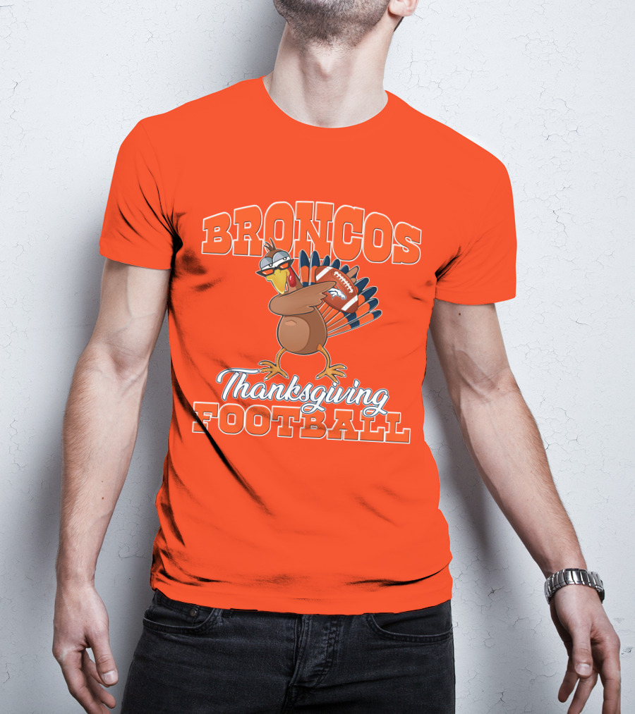 Broncos Thanksgiving Football Turkey T-Shirt