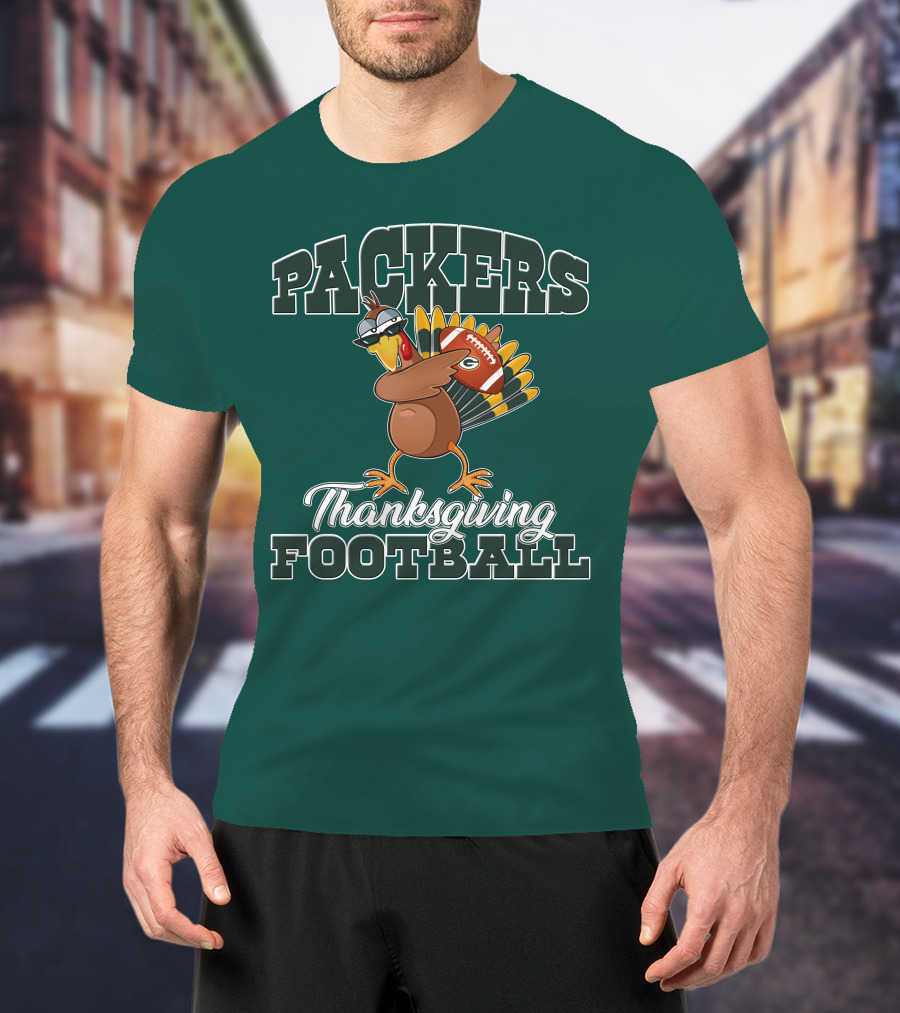 Packers Thanksgiving Football Turkey With Sunglasses T-Shirt