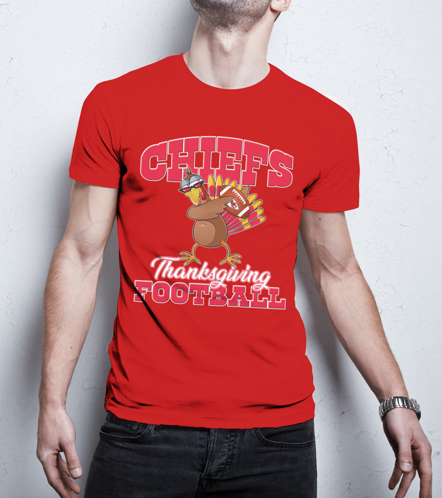 Chiefs Thanksgiving Football Turkey Holding Football T-Shirt