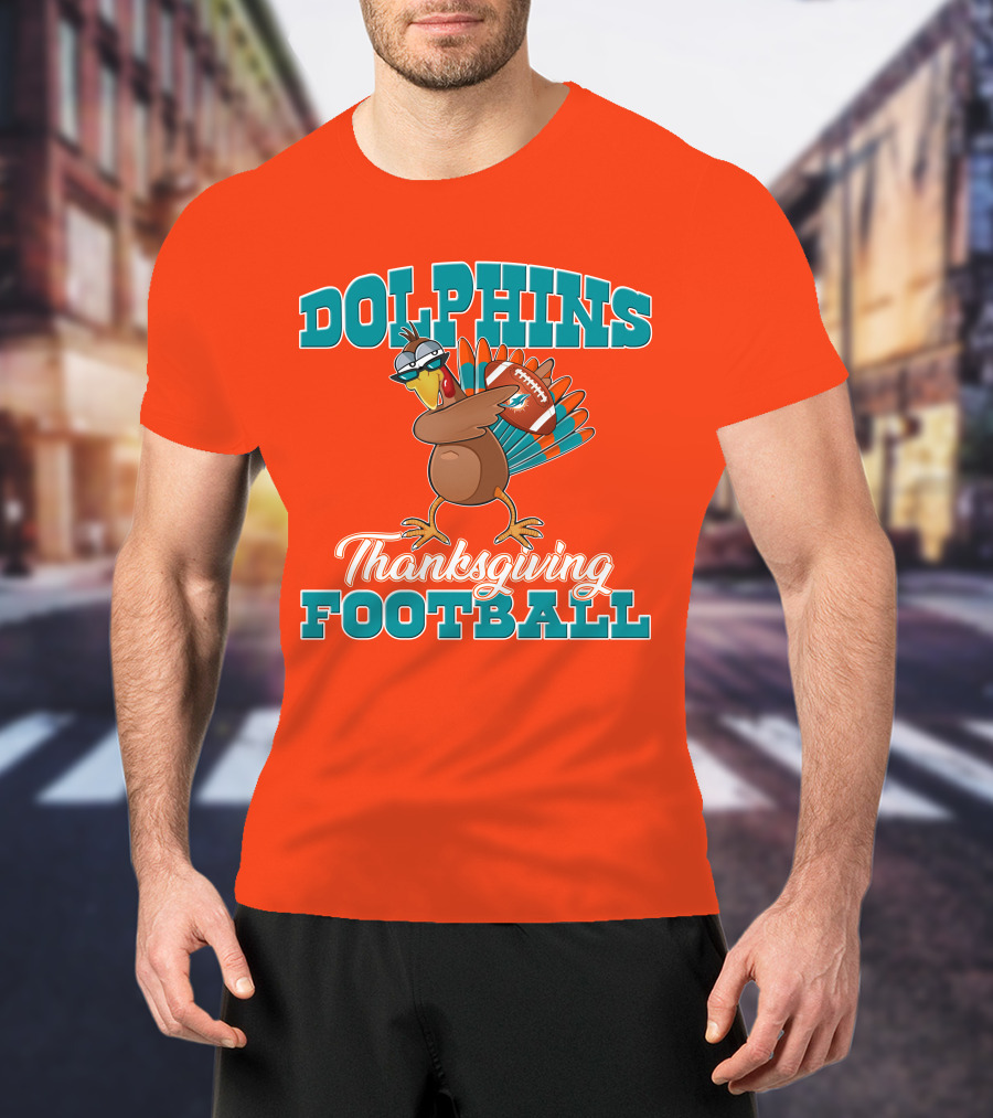 Dolphins Thanksgiving Football Turkey T-Shirt